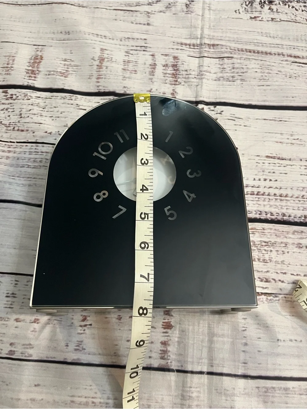 Michael Graves Design Modern Mantel Clock Black Glass Stainless Steel Quartz